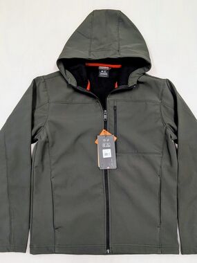 Hawke & Co Men's Hooded Windbreaker Jacket in Olive